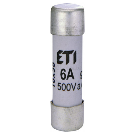 Плавка вставка циліндрична CH 10×38 gG 6A 500В (упаковка = 10 шт.), ETI (2620005) фото