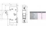 Держатель плавкой вставки (разъединитель) EFD 8 1p 400В, ETI изображение 2 (габаритные размеры)