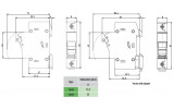 Тримач плавкої вставки (роз'єднувач) EFH 10 1P 25A 1000В DC, ETI зображення 2 (габаритні розміри)