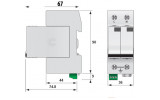 Ограничитель перенапряжения ETITEC V T12 280/12,5 (2+0), ETI изображение 2 (габаритные размеры)