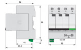 Ограничитель перенапряжения ETITEC V T12 280/12,5 (3+1), ETI изображение 2 (габаритные размеры)