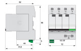 Обмежувач перенапруги ETITEC V T12 280/12,5 (3+1), ETI зображення 2 (габаритні розміри)