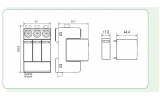 Обмежувач перенапруги ETITEC EM T2 PV 1100/20 Y (для PV систем), ETI зображення 2 (габаритні розміри)