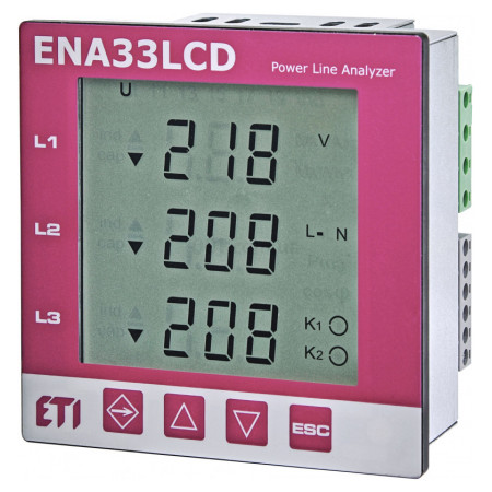 Аналізатор параметрів мережі ENA33LCD 96×96мм 230В/AC, ETI (4656910) фото