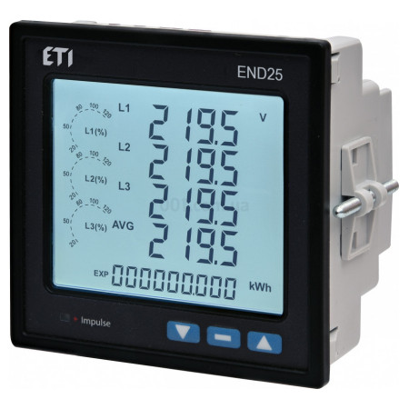 Анализатор параметров сети END25-RS 96×96мм 100-550В AC/DC RS-485, ETI (4656951) фото