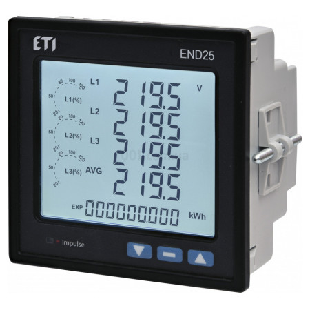 Аналізатор параметрів мережі END25-ETH 96×96мм 100-550В AC/DC Ethernet, ETI (4656952) фото