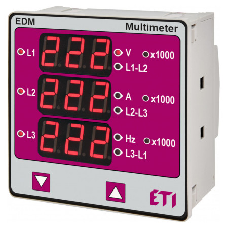 Мультиметр EDM цифровий 96×96мм 40-300В AC/DC, ETI (4805419) фото