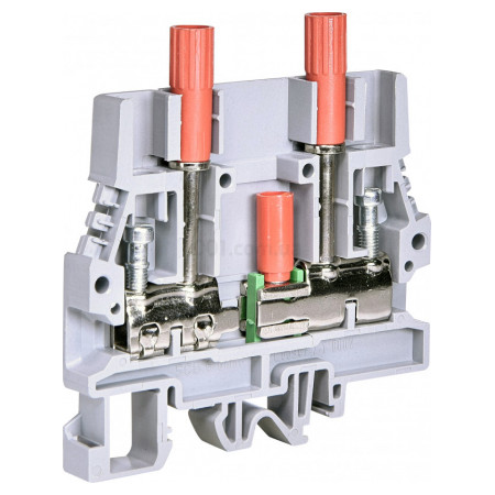 Клемма винтовая измерительная ESC-SCB.6/DD 6 мм² с разъёмами для измерения напряжения серая, ETI (3903221) фото