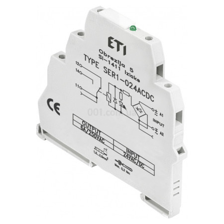 Реле інтерфейсне SER1-024 ACDC (електромеханічне, 1CO, 6A AC1, 250V AC), ETI (2473052) фото
