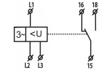 Реле контролю напруги і послідновності фаз HRN-54 3-фазне 8А 3×400В AC, ETI зображення 2 (схема)