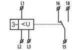 Реле контролю послідновності і обриву фаз HRN-55 3-фазне 8А 3×400В AC, ETI зображення 2 (схема)