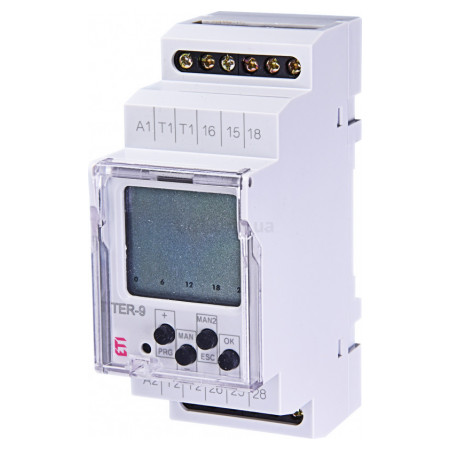 Реле контроля температуры с таймером цифровое многофункциональное TER-9 24В AC/DC 2×16A, ETI (2471803) фото