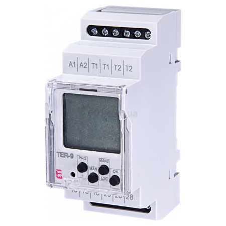 Реле контроля температуры с таймером цифровое многофункциональное TER-9 230В AC 2×8А, ETI (2471824) фото