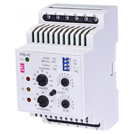 Реле контроля тока PRI-41 24V AC/DC двухуровневое (3 диапазона) 2×16A, ETI (2471840) фото