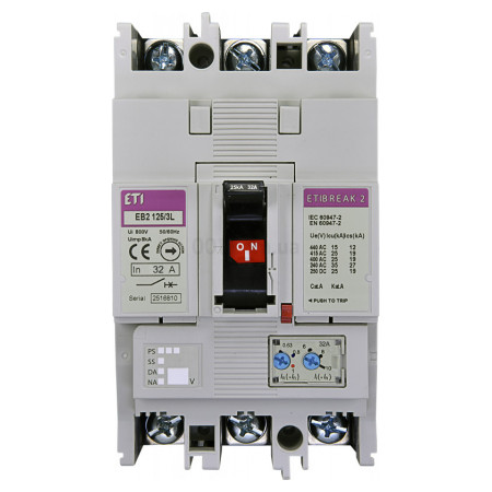 Автоматический выключатель EB2 125/3L 3P 32A 25кА, ETI (4671022) фото