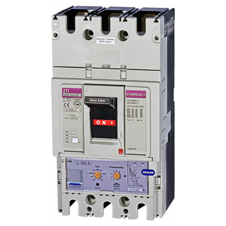 Автоматичний вимикач EB2 630/3E 3P 630A 50кА, ETI (4671127) фото