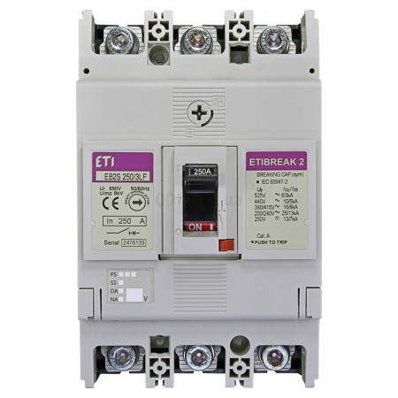 Автоматичний вимикач EB2S 250/3LF 3P 250A 16кА, ETI (4671813) фото