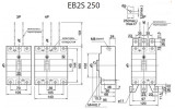 Автоматичний вимикач EB2S 250/3LF 3P 200A 16кА, ETI зображення 2 (габаритні розміри)