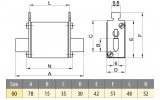 Запобіжник плавкий (вставка) M00UQ01/50A/690V aR (200кА), ETI зображення 2 (габаритні розміри)