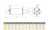Запобіжник плавкий (вставка) M1UQ2/160A/690V gR (200кА), ETI зображення 2 (габаритні розміри)