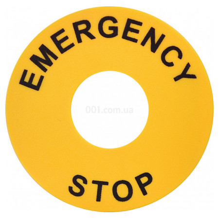 Кільце з написом "Emergency Stop" d=22/60мм EALP, ETI (4771544) фото