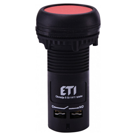 Кнопка моноблочная утопленная 1НО красная ECF-10-R, ETI (4771450) фото