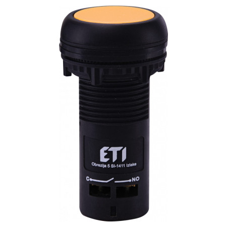 Кнопка моноблочная утопленная 1НО желтая ECF-10-Y, ETI (4771452) фото