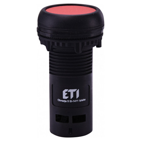 Кнопка моноблочная утопленная 1НЗ красная ECF-01-R, ETI (4771460) фото