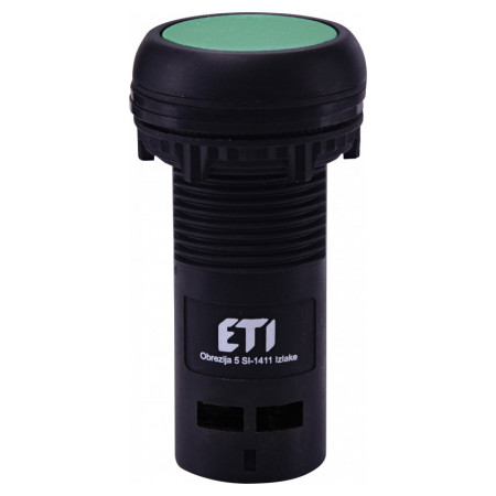 Кнопка моноблочная утопленная 1НЗ зеленая ECF-01-G, ETI (4771461) фото