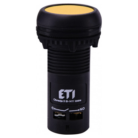 Кнопка моноблочная утопленная 1НО+1НЗ желтая ECF-11-Y, ETI (4771472) фото