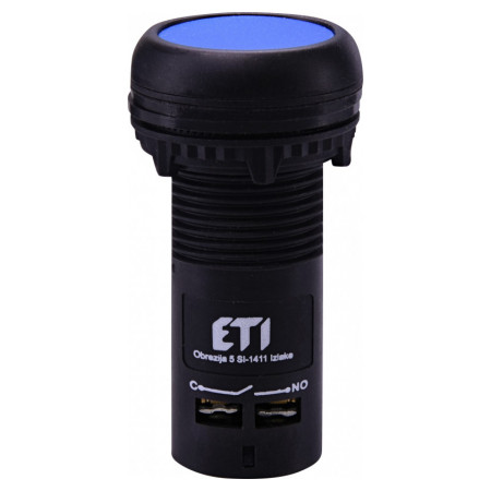 Кнопка моноблочная утопленная 1НО+1НЗ синяя ECF-11-B, ETI (4771474) фото