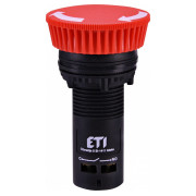 Кнопка моноблочная грибок (отключение поворотом) 1НО красная ECM-T10-R, ETI мини-фото