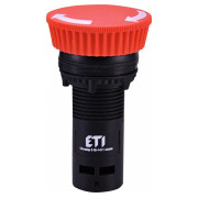 Кнопка моноблочная грибок (отключение поворотом) 1НЗ красная ECM-T01-R, ETI мини-фото