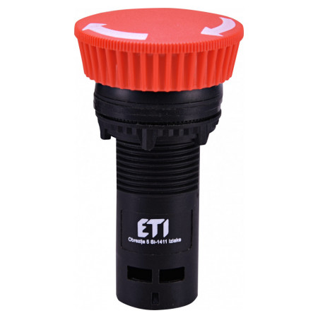 Кнопка моноблочная грибок (отключение поворотом) 1НЗ красная ECM-T01-R, ETI (4771483) фото