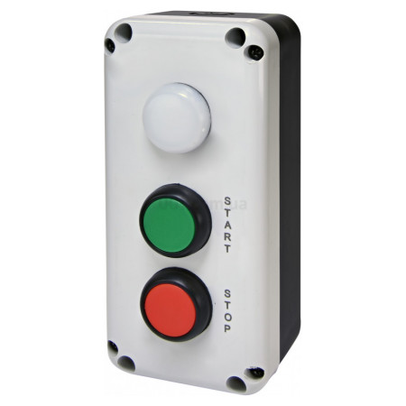Пост кнопочный 3-модульный "START/STOP" с лампой LED 240V/AC ESB3-V8, ETI (4771628) фото
