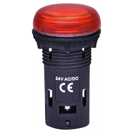 Лампа светосигнальная LED матовая 24V AC/DC красная ECLI-024C-R, ETI (4771210) фото