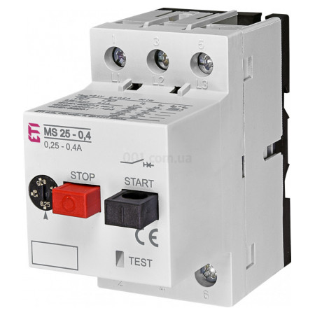Автоматичний вимикач захисту двигуна MS25-0,4 (0,25-0,4А), ETI (4600030) фото