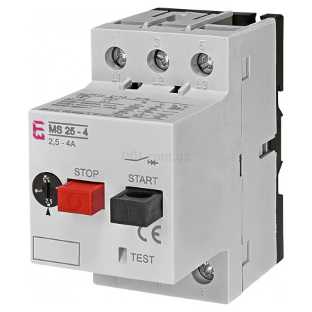 Автоматичний вимикач захисту двигуна MS25-4 (2,5-4А), ETI (4600080) фото