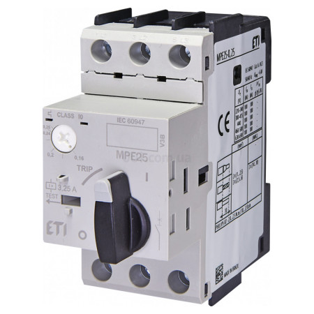 Автоматический выключатель защиты двигателя MPE25-0,25 (0,16-0,25А), ETI (4648002) фото