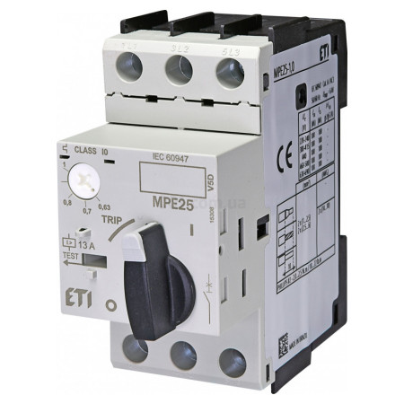 Автоматичний вимикач захисту двигуна MPE25-1,0 (0,63-1А), ETI (4648005) фото