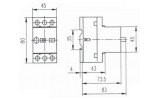 Автоматический выключатель защиты двигателя MS25-4 (2,5-4А), ETI изображение 2 (габаритные размеры)