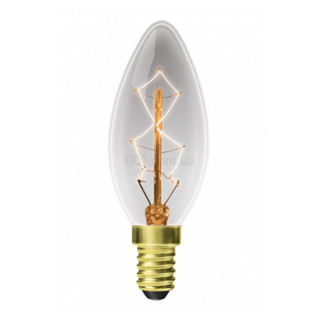 Лампа накаливания (ЛОН) ArtDeco прозрачная тип свеча, 40 Вт 2700K E14, EUROLAMP (CL-40142(deco)) фото