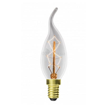 Лампа накаливания (ЛОН) ArtDeco прозрачная тип свеча на ветру, 40 Вт 2700K E14, EUROLAMP (CW-40142(deco)) фото