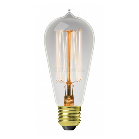 Лампа накаливания (ЛОН) ArtDeco ST64 прозрачная тип капля, 60 Вт 2700K E27, EUROLAMP (ST64-60272(deco)) фото