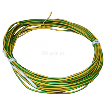 Провод установочный ПВ-1 1,5 мм² жесткий с медными жилами желто-зеленый, Европан (51708) фото