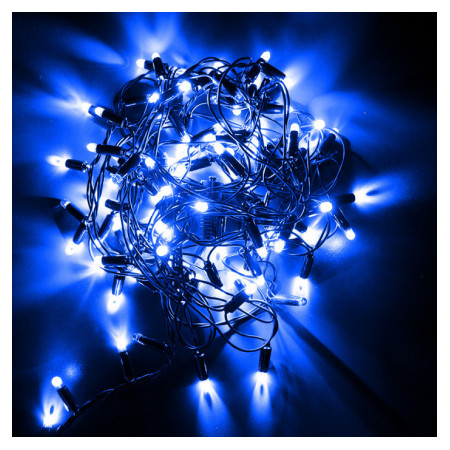 Гірлянда світлодіодна вулична STARLIGHT бахрома синій Flash 75LED IP44 чорний 2×0,7м, Евросвет (000057263) фото