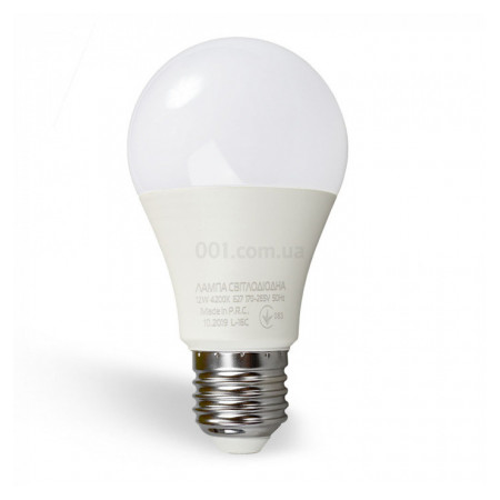 Світлодіодна (LED) лампа A-12-4200-27 12Вт 4200К Е27, Евросвет (38859) фото