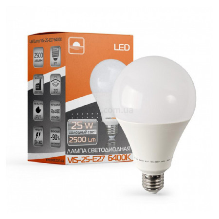 Світлодіодна (LED) лампа високопотужна VIS-25-E27 25Вт 6400К E27, Евросвет (40888) фото