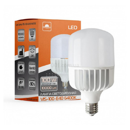 Світлодіодна (LED) лампа високопотужна VIS-100-E40 100Вт 6400К E40, Евросвет (40894) фото