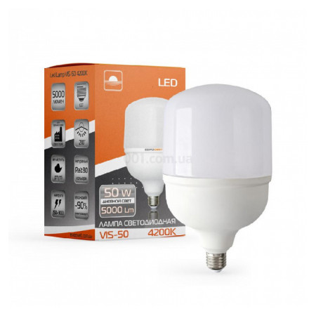 Світлодіодна (LED) лампа високопотужна VIS-50-E27 50Вт 4200К E27, Евросвет (42331) фото